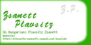 zsanett plavsitz business card